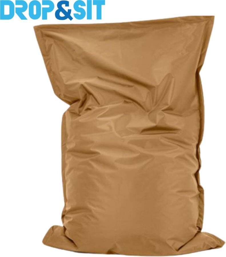 Drop & Sit Zitzak Camel – Nylon Zitzak Kind – 100 x 150 cm – Beanbag Binnen & Buiten – Zitzak Volwassenen met Vulling