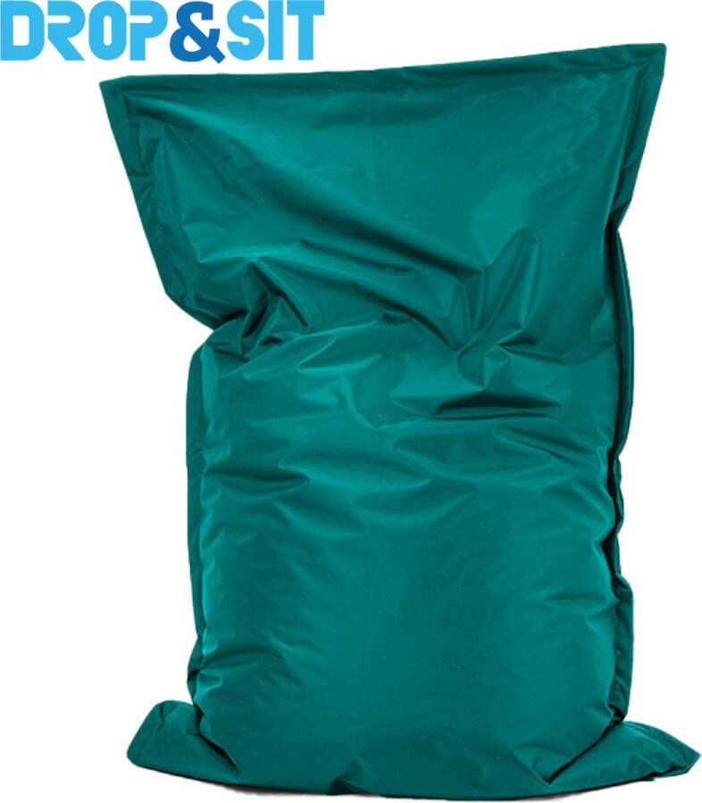 Drop & Sit Zitzak Smaragd – Nylon Zitzak Kind – 100 x 150 cm – Beanbag Binnen & Buiten – Zitzak Volwassenen met Vulling