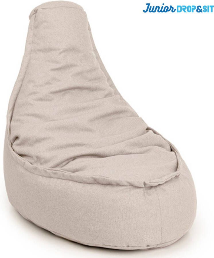 Drop & Sit Zitzak Stoel Duurzaam en van 100% Gerecyclede Petflessen Beige Junior Waterafstotend Voor Binnen en Buiten