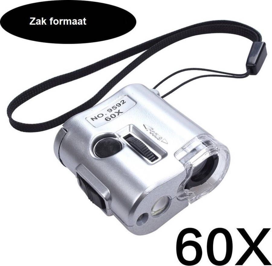 DrPhone 60X Multi-functionele Microscoop Vergrootglas met UV & Led licht Zilver