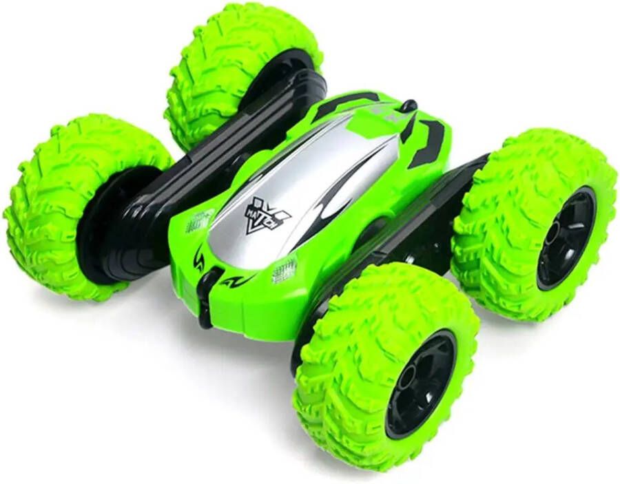 DrPhone AmphiX2 1:22 Bestuurbare Stunt Auto 2 4 GHZ Bestuurbare Auto – Voorwielrotatie – Dubbelzijdige Auto – 4WD Rock Crawler Groen