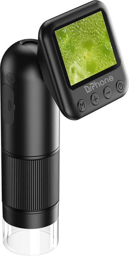 DrPhone APL08 Draagbare Digitale Krachtige Microscoop – Foto Video – 2inch Scherm – Ingebouwde Batterij 12x24 Vergroting 5X zoom Zwart
