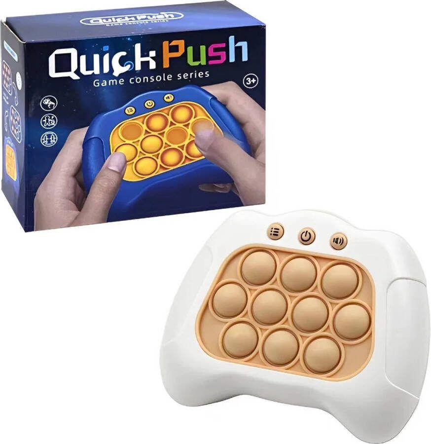 DrPhone CalmClicks Pop It Controller ABS AAA Batterijen 4 Spelmodus 10 Bobbels Snelle Reactie Anti Stress Speelgoed Wit