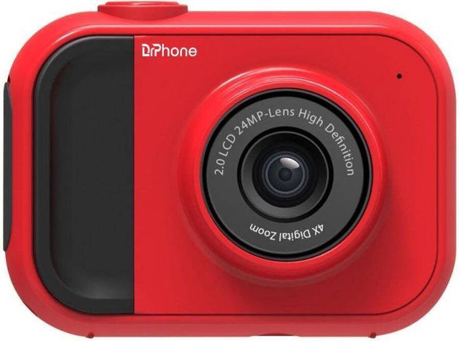 DrPhone DKC V2 Digitale Kindercamera Full HD 12 Megapixel 2 Inch Scherm 4x zoom inclusief 32 GB Geheugenkaart – Rood
