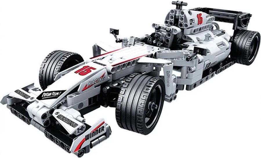 DrPhone SpeedForce – 1:12 Bestuurbare F1 Bouwstenen Auto – RC Auto – Formule 1 Auto – Speelgoed Auto Wit