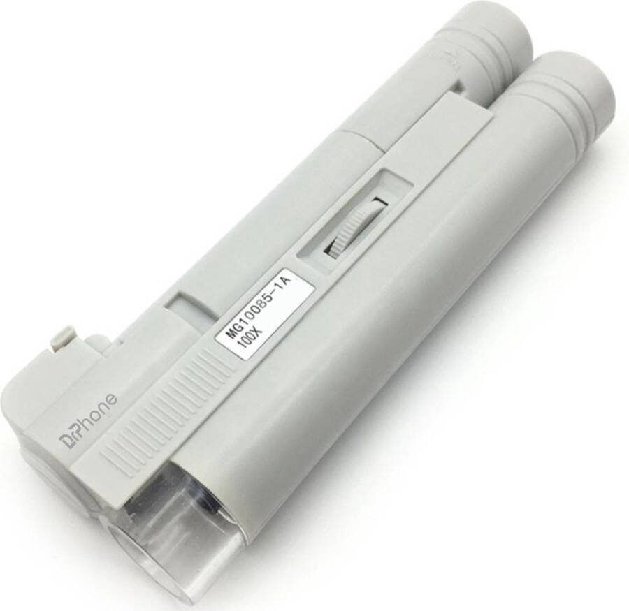DrPhone HPM Handbediende Pocket Microscoop 100X Mini Draagbare Microscoop Led Light Opvouwbare Sieraden Vergrootglas