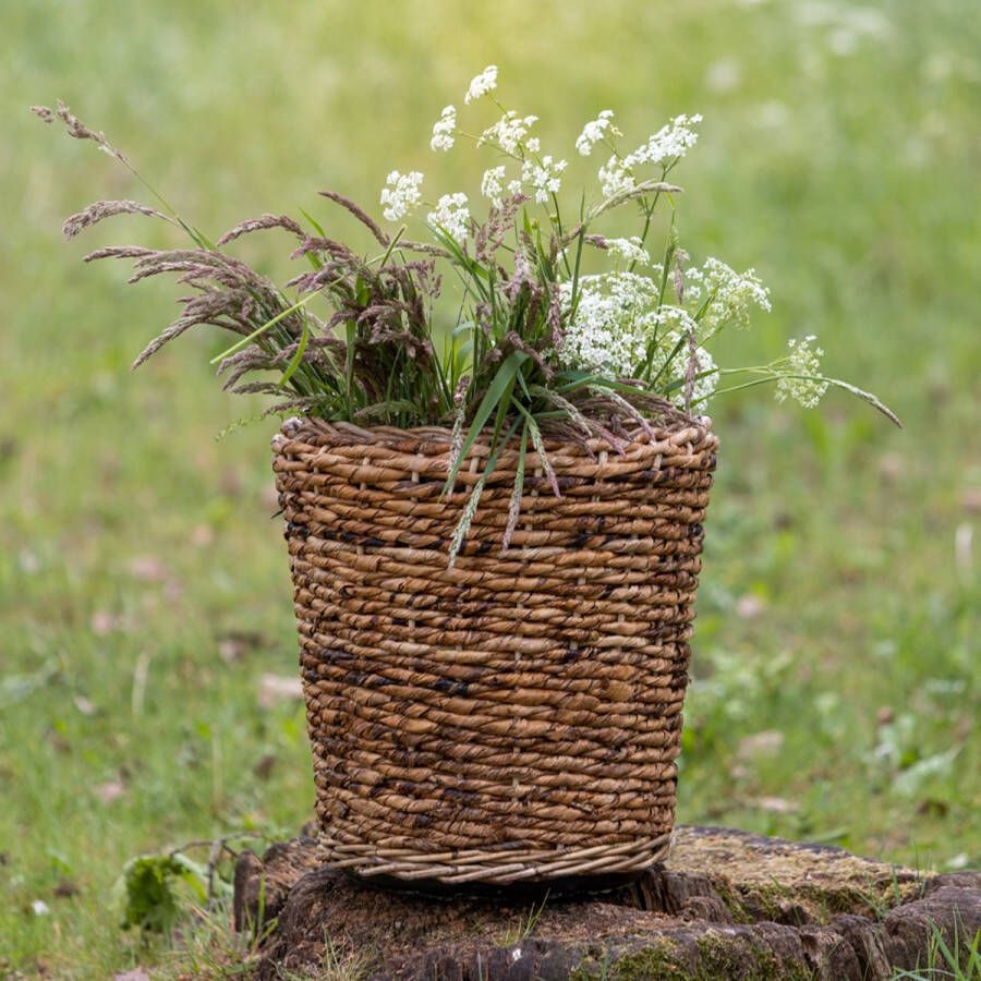 Drypot Bloemenmand Abaca Groot Bananenblad- Hoogte 45cm