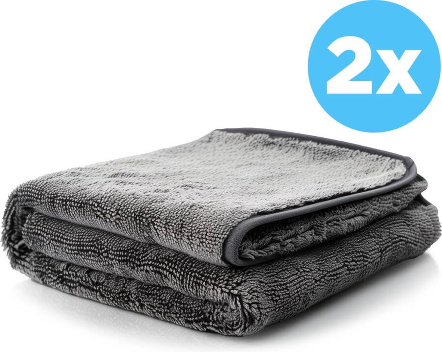 Dryzie Droogdoek Badkamer 2 Stuks Grijs Microvezeldoek Streep en Kalkvrije Badkamer Fastdry 50x35 cm Absorbeert 800ML