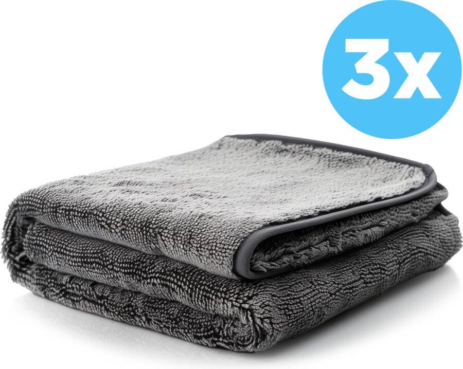 Dryzie Droogdoek Badkamer 3 Stuks Grijs Microvezeldoek Streep en Kalkvrije Badkamer Fastdry 50x35 cm Absorbeert 800ML