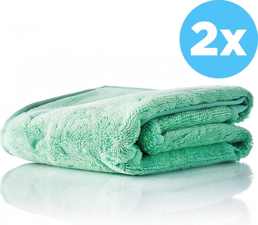 Dryzie Droogdoek Badkamer 2 Stuks Groen Microvezeldoek Streep en Kalkvrije Badkamer Fastdry 50x35 cm Absorbeert 800ML