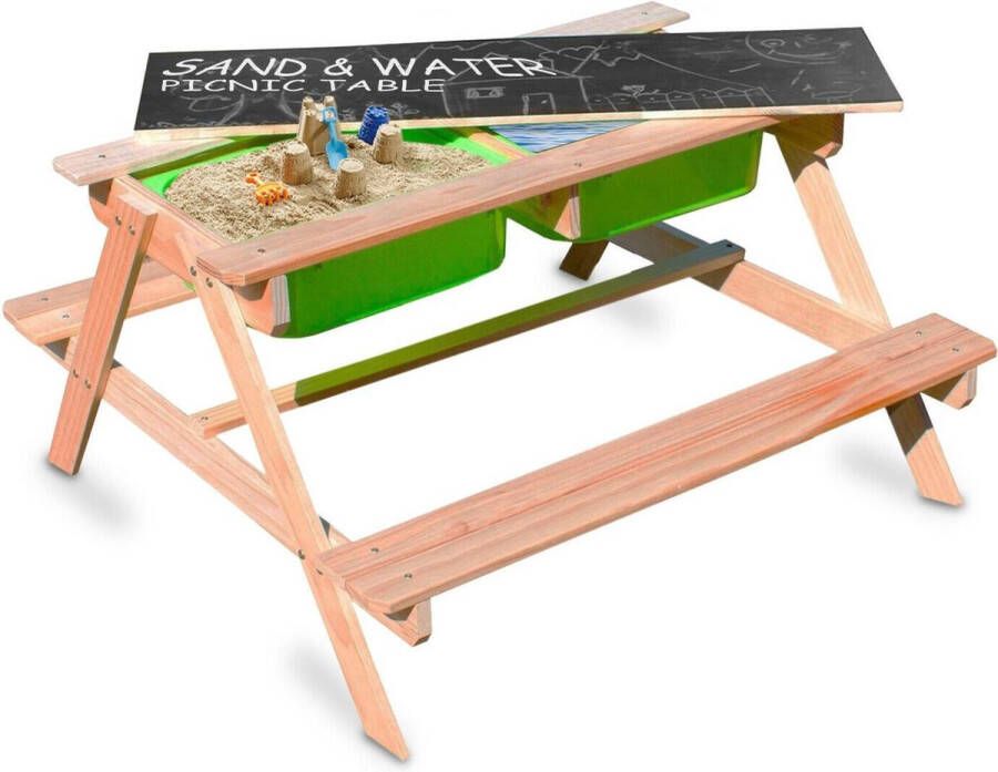 DS Outdoor Picknicktafel kinderen 3in1 zand water en krijt