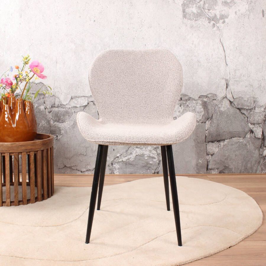DS4U Giulia eetkamerstoel bouclé classic beige