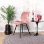 DS4U Ruby 2.0 Eetkamerstoel Velvet Roze Velours Eetkamer Stoel Zwart Metalen Poten Comfortabel Industrieel Design Rugleuning en Zitvlak met Sierstiksels Stoer - Thumbnail 1