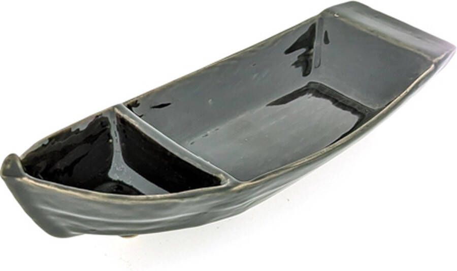 DSB Schaal bootvorm Tapasboot Hapjesschaal zwart glans 31 cm