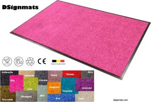DSignmats Wash & Clean deurmat droogloop ook voor professioneel gebruik kleur Pink machine wasbaar 30° 90 cm x 60 cm.