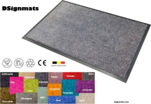 DSignmats Wash & Clean deurmat droogloop ook voor professioneel gebruik kleur Stonegrey machine wasbaar 30° 90 cm x 60 cm.