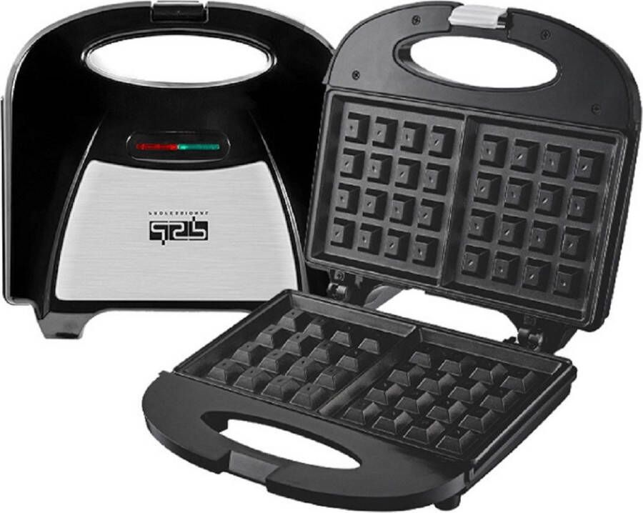 DSP Kc1168 Wafelijzer 2 Wafels Zwart-rvs