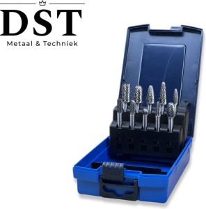 DST Metaal & Techniek Stiftfrezen set 10 delig DST GRATIS veiligheidsbril gehoorbescherming