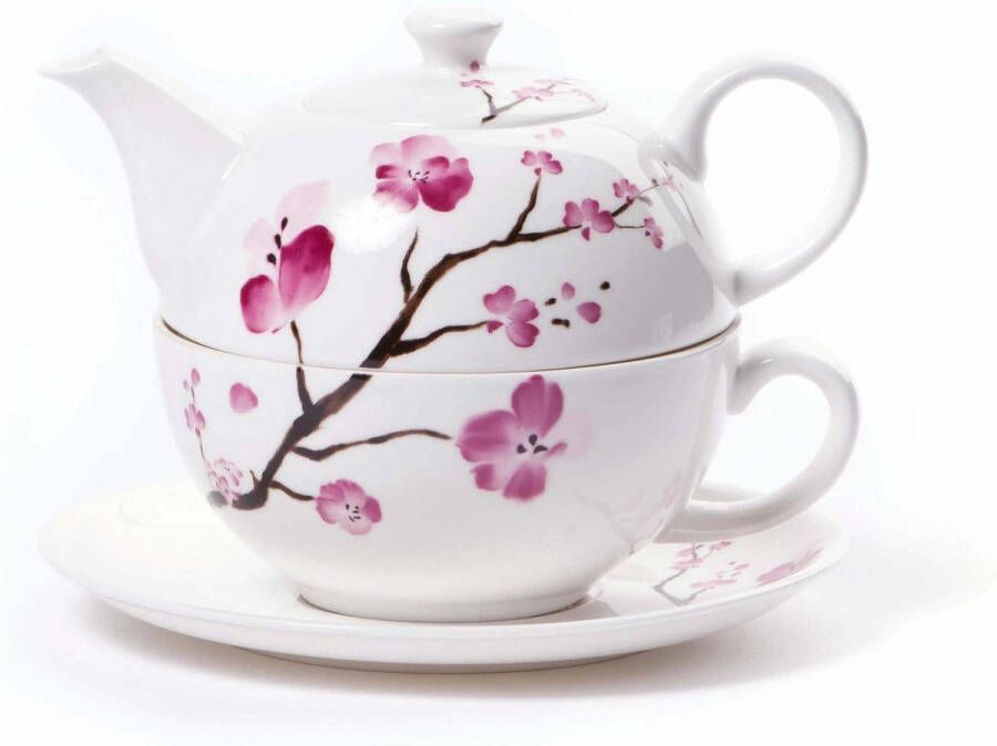 Dt Tea for one set kersenbloesem Cherry Blossom- Kersenbloesem Theeset Poreselein