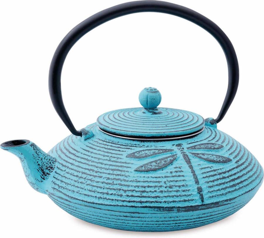 Dt Theepot Gietijzeren theepot Dragonfly turquoise 800 ml