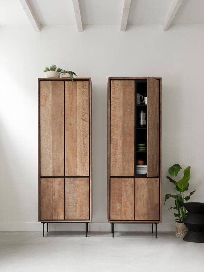 DTP Home Cupboard Metropole high 4 doors 210x70x40 cm recycled teakwood