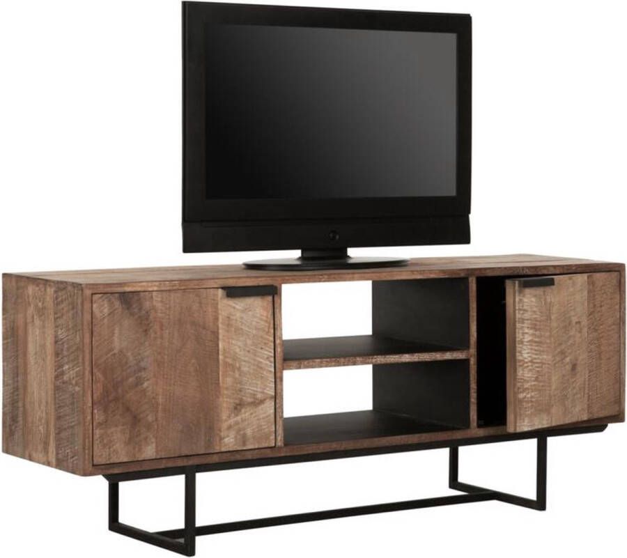 DTP Home TV stand Odeon No.2 doors 2 open racks 60x150x40 cm recycled teakwood