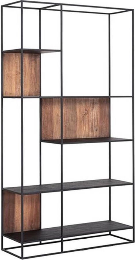 DTP Home TV wall element bookrack Cosmo large open racks 220x120x40 cm recycled teakwood
