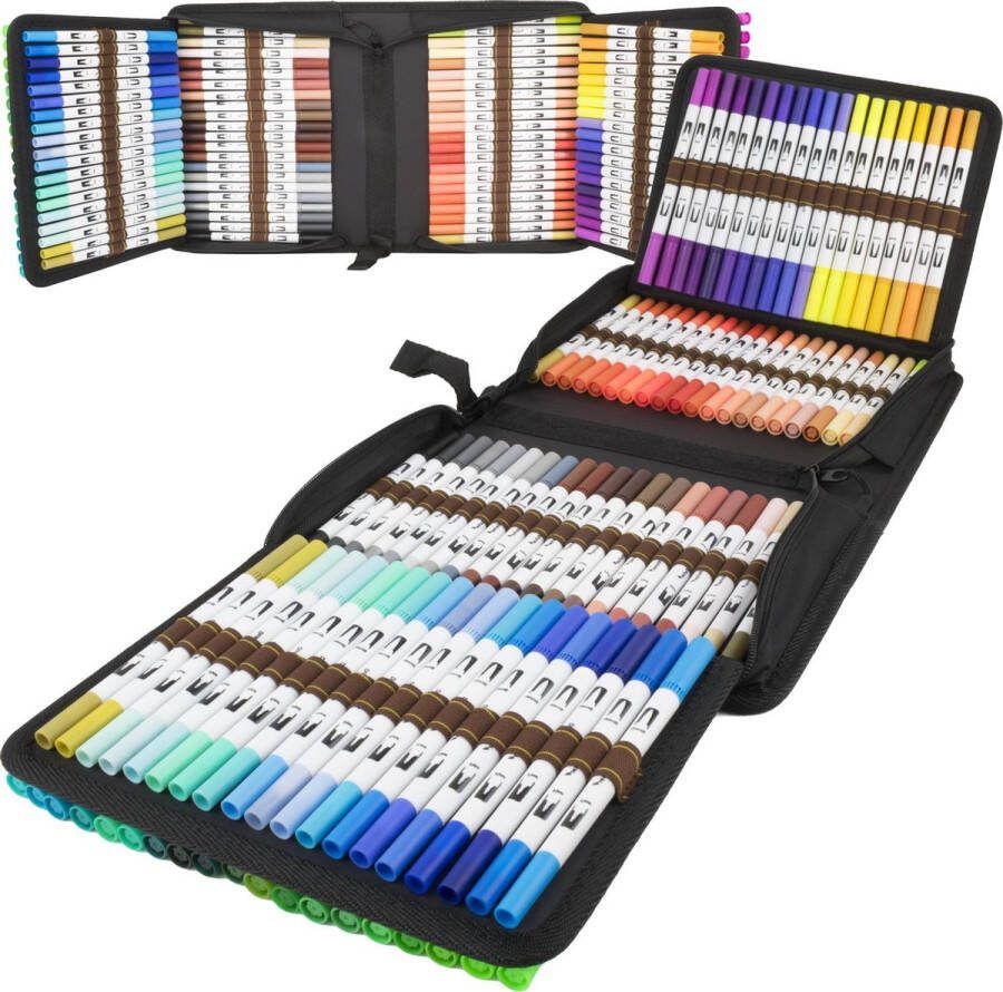 Brush pennen 120 stuks Fineliners Tip Penseelstift Brush Stiften