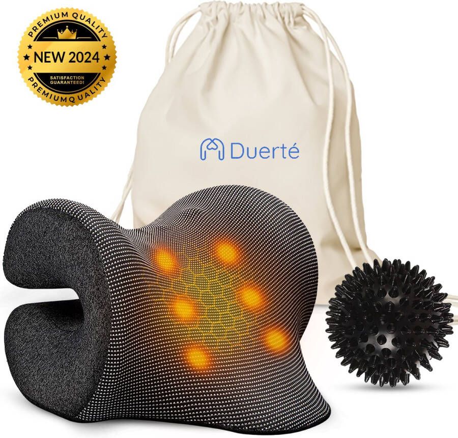 Duerté Nekstretcher Magnetisch Nekmassage Apparaat Shiatsu Massagekussen Kussen voor Nekklachten INCL. Massagebal + E-book Massage -Valentijn cadeautje voor haar Valentijn cadeautje voor hem