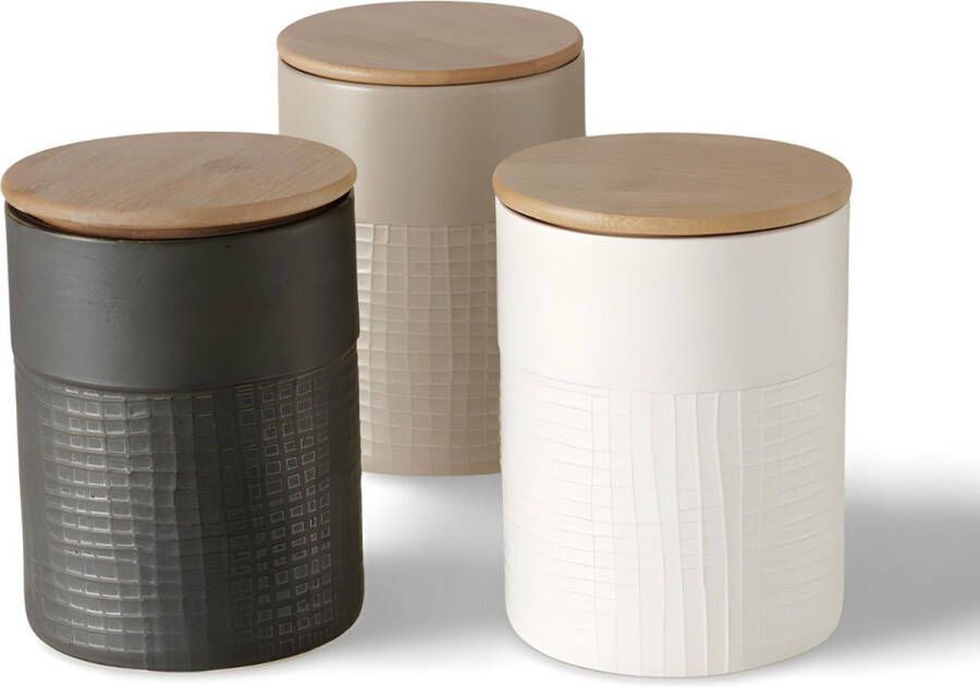 Dulaire Luxe Voorraadpotten Bamboe Deksel set van 3