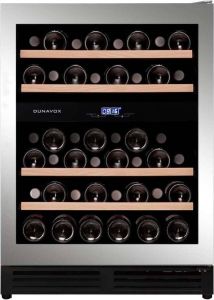 Dunavox Flow 45 Wijnkoelkast 2 T° Touch Open RVS 88 cm Hoogte