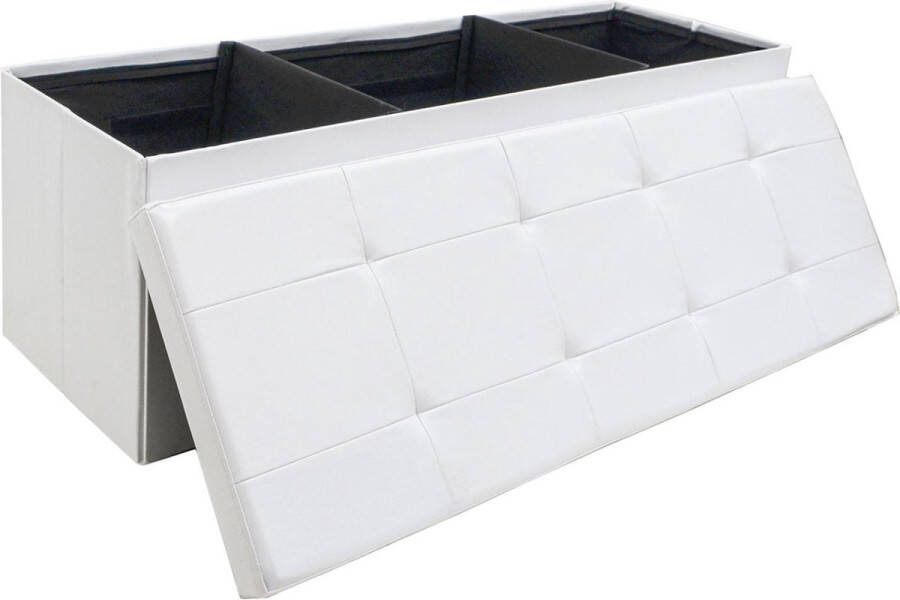 DuneDesign 110cm Zitbankje met Opbergruimte 120L Kunstleer Opbergbank Zitbank Slaapkamer