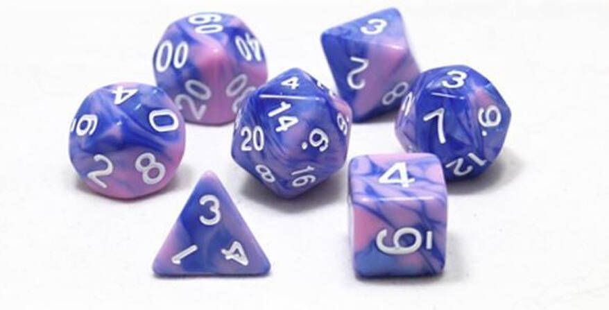 Dungeons and Dragons Dobbelsteen Dice Blue & Pink dobbelstenen voor o.a. Dungeons & Dragons