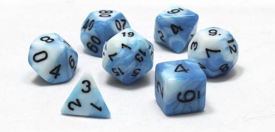 Dungeons and Dragons Dobbelsteen Dice LightBlue & White dobbelstenen voor Dungeons & Dragons