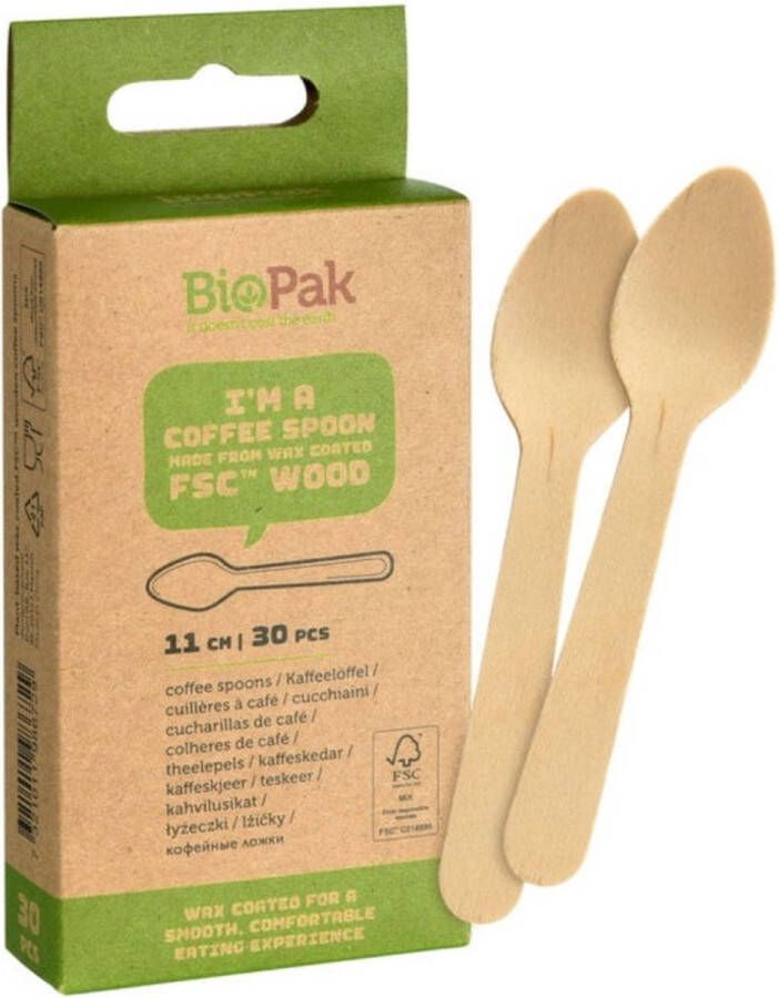 Duni Bio Pack Houten Koffielepels 30 Stuks