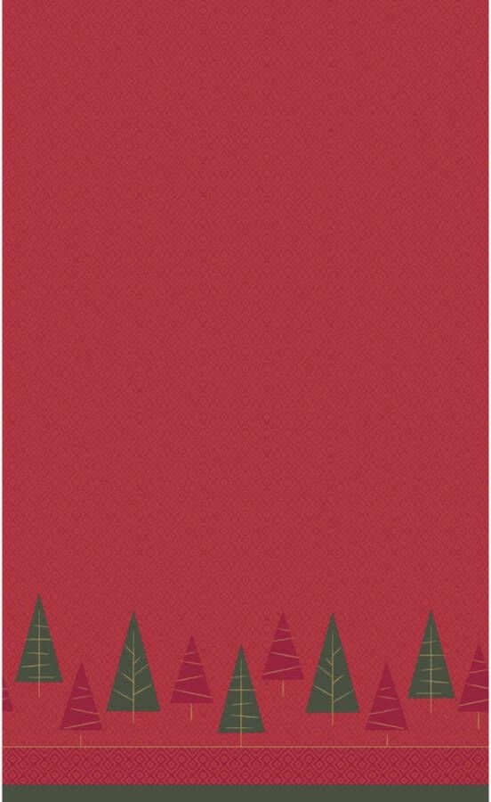 Duni kerst tafellaken tafelkleed 138 x 220 cm - papier rood Tafellakens