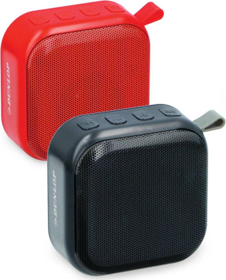 Dunlop Mini Speaker Draadloos Met Lus 400mAh Zwart Rood
