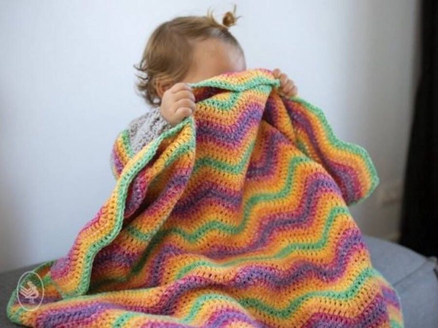 Durable Yarn Haakpakket babydeken zigzag patroon vrolijke kleuren ideaal om te starten met haken