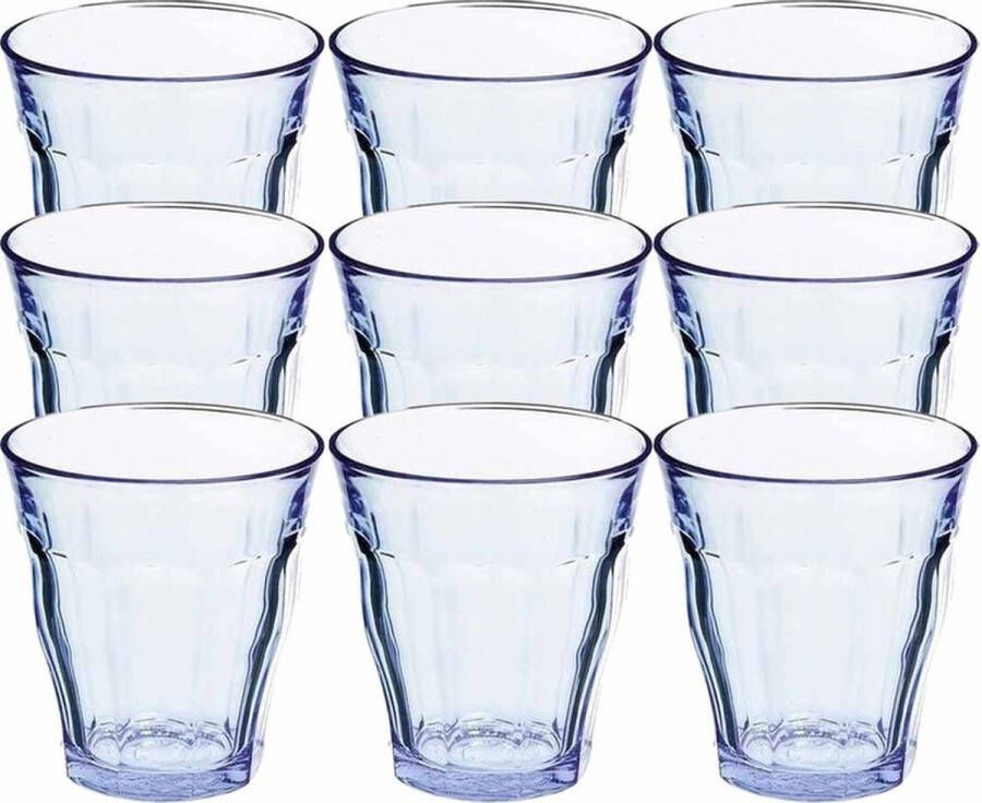Duralex 12x Drinkglazen waterglazen Picardie blauw 310 ml Koffie thee glazen Picardie 310 ml