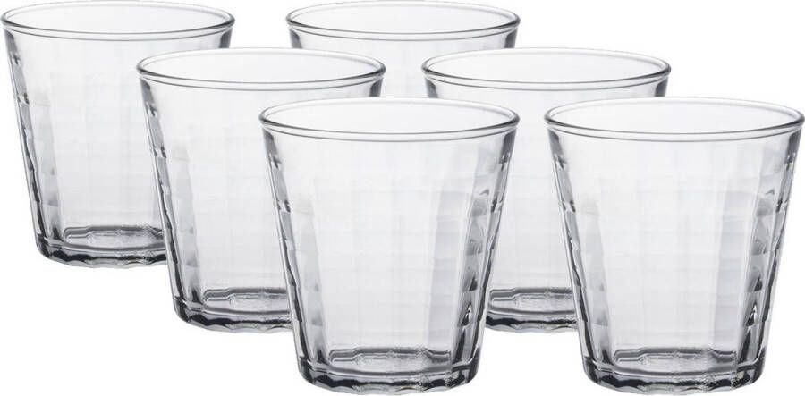 Duralex 12x Drinkglazen waterglazen Prisme transparant 220 ml Koffie thee glazen Prisme 220 ml