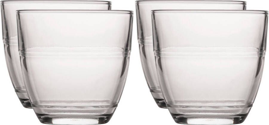 Duralex 12x koffie espresso glazen Gigogne transparant 220 ml Espresso glazen van glas 220 ml