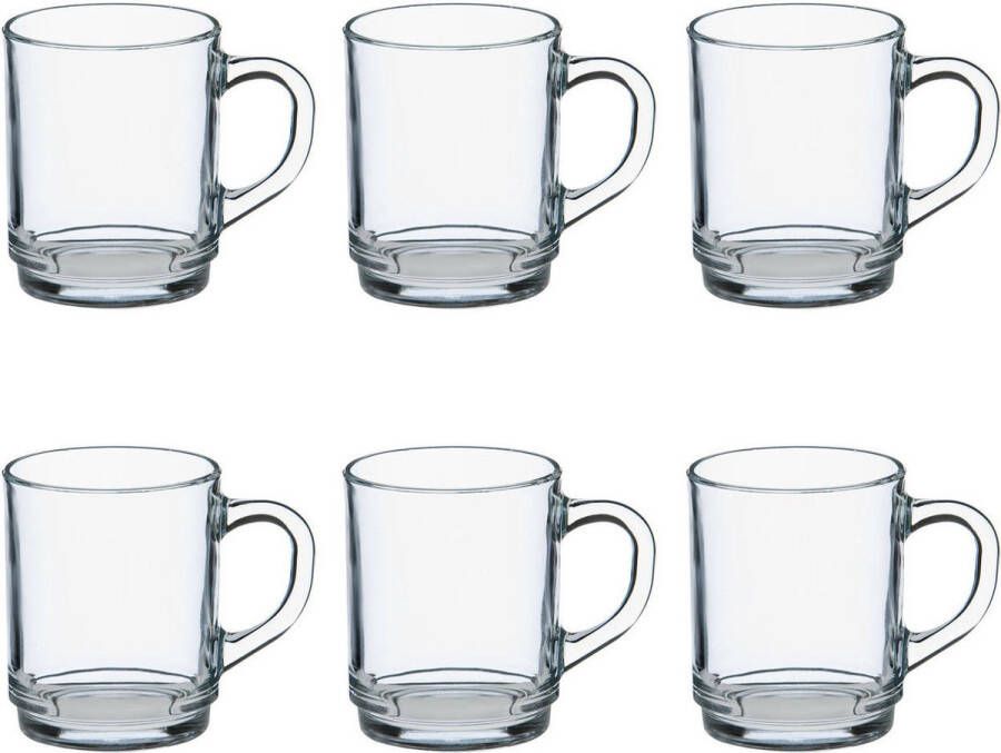 Duralex 12x Theeglazen koffieglazen transparant glas met inhoud 260 ml