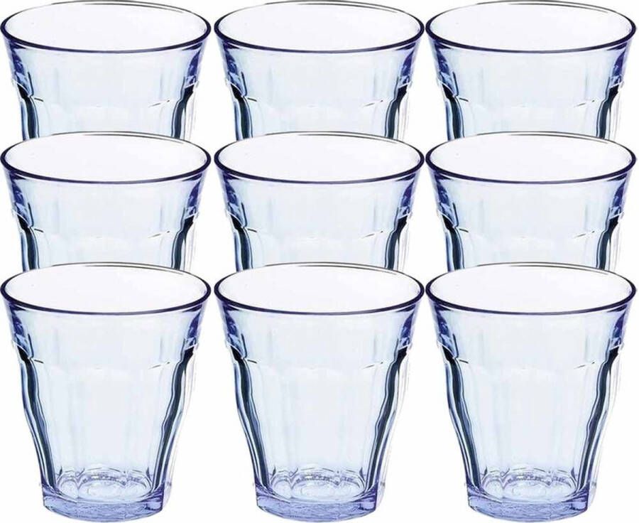 Duralex 18x Drinkglazen waterglazen Picardie blauw 310 ml Koffie thee glazen Picardie 310 ml