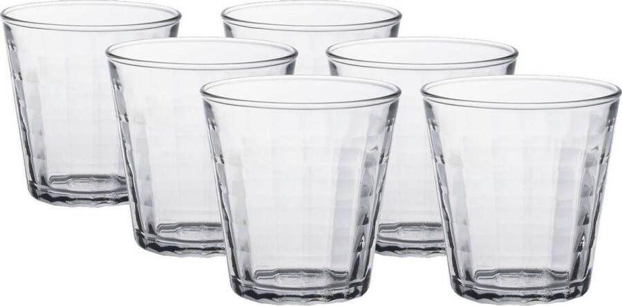 Duralex 30x Drinkglazen waterglazen Prisme transparant 220 ml Koffie thee glazen Prisme 220 ml