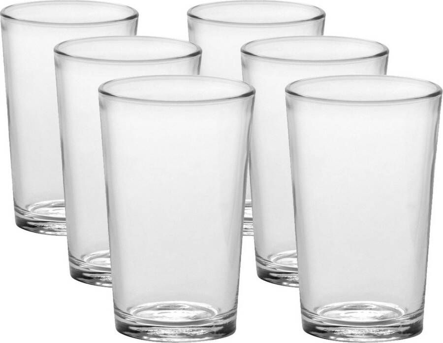 Merkloos Sans marque 6x Drinkglazen waterglazen Chope transparant 200 ml Koffie thee glazen Chope 200 ml