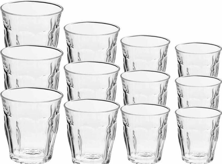 Duralex Drinkglazen waterglazen Picardie set transparant 250 310 ml 12-delig koffie thee glazen