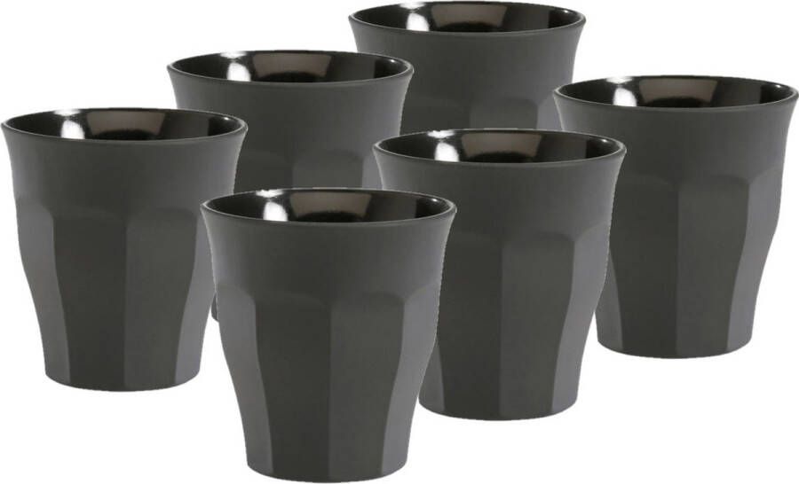 Duralex Set van 12x stuks koffie espresso glazen grijs 90 ml Picardie Koffie- en theeglazen