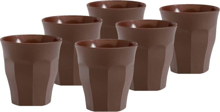 Duralex Set van 18x stuks espresso glazen bruin 90 ml Picardie koffiekopjes van glas