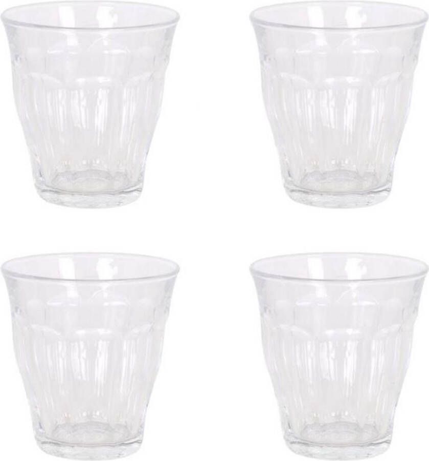 Duralex Waterglazen Klassiek 130 ml Set van 4 Gehard glas Transparant