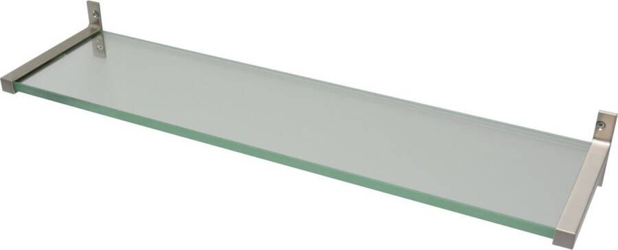 Duraline Glas Wandplank 4xS Met Geborsteld Nikkel Drager 1 2x60x15cm